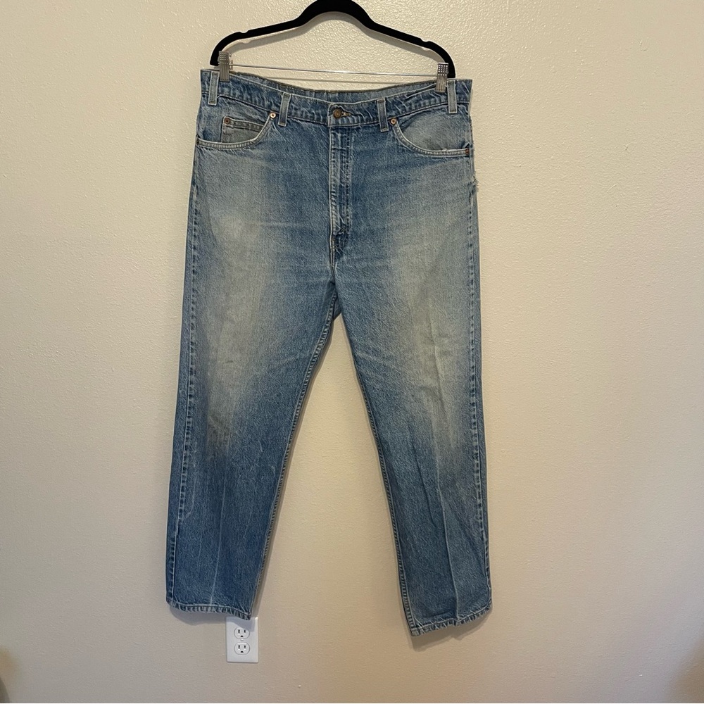 VINTAGE LEVI'S 505 ORANGE TAB DENIM BLUE JEANS MENS SIZE 40x30 1996